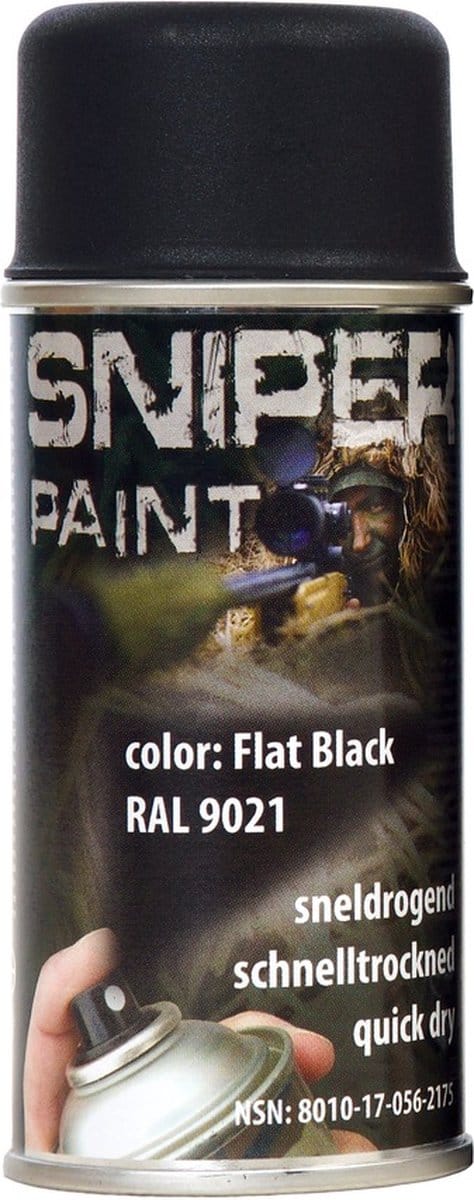 101 Inc Spuitbus Leger Verf - Flat Black - 150 Ml