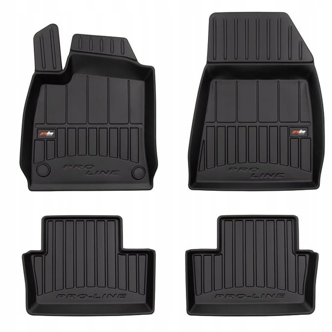 FROGUM – 3D Rubber Vloermatten voor RENAULT CLIO E-Tech V (vanaf 2019) – Set van 4 – TPE – Hoge rand 6 cm – Organizer