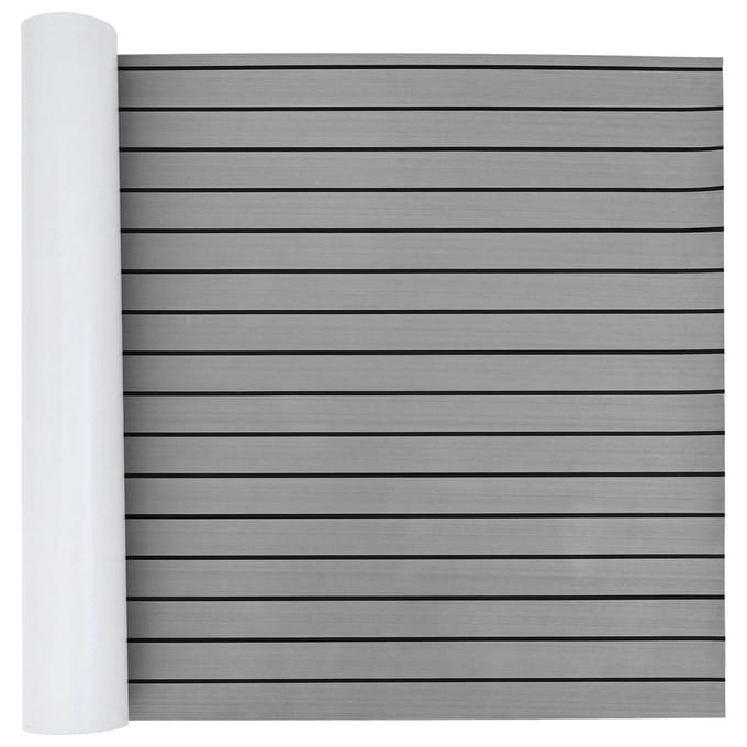 vidaXL - Bootmat - Gestreept - Lichtgrijs - en - Zwart - 240 - x - 90 - cm - EVA