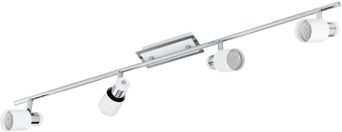 EGLO Davida - Plafondspots - 4 Lichts - Chroom, Wit