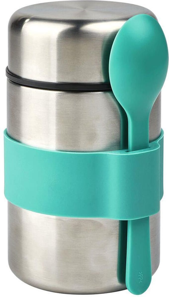 Thermospot RVS met Lepel - Turquoise - 400ml - Lunchpot/Muesli