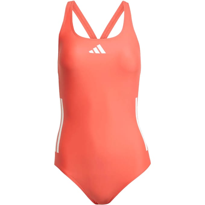 Dames 1 delige badpak met open rug adidas 3-Stripes