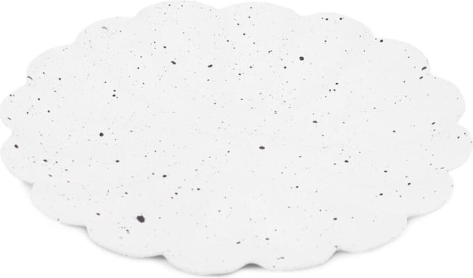 HomeBound by KY | Metalen schaaltje white dots | 9,5x3,5cm | schaal metaal wit