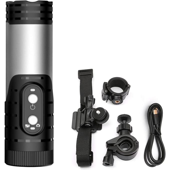 Mini caméra de sport WiFi 1080P pour casque de moto, caméra de vélo, objectif grand angle 120 degrés IP66 argenté