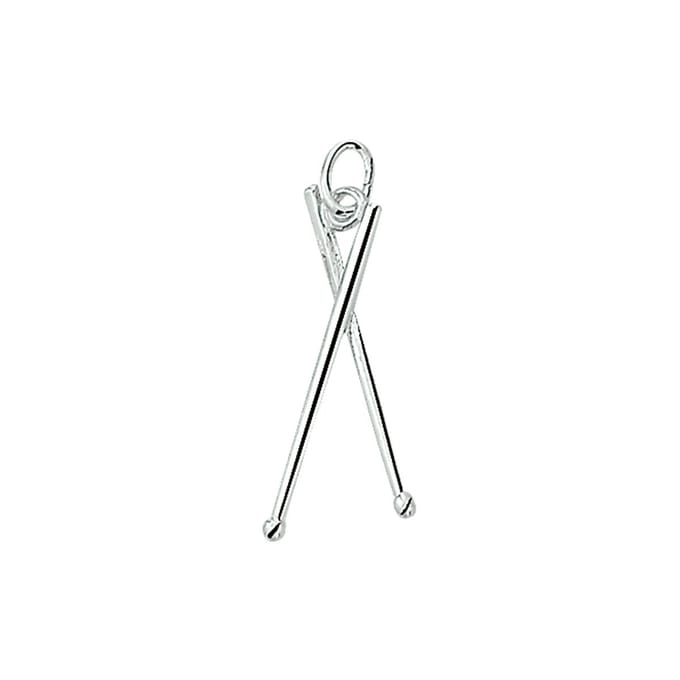 Zilveren Hanger drumstokken 1003229