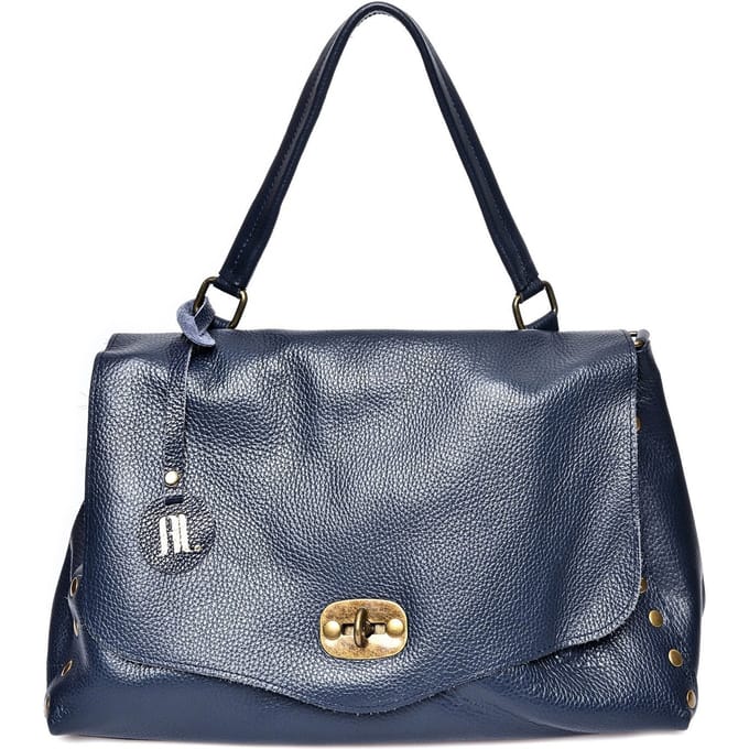 Anna Luchini Blauw Rundleer Tas
