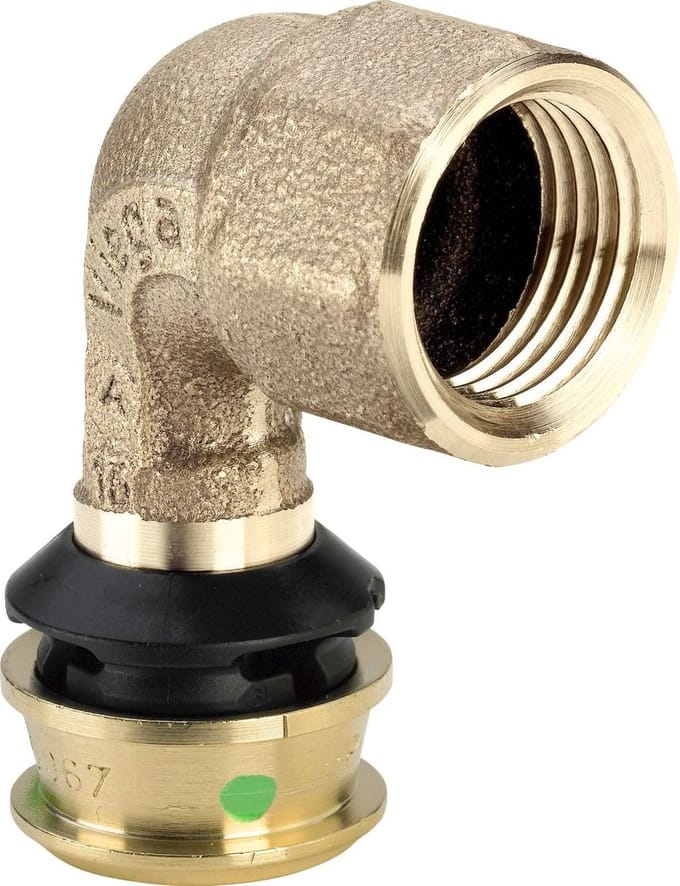Viega Raxofix-overgangsbocht 90 graden, d 20mm, Rp 1/2 siliciumbrons model 5314.11, 646110