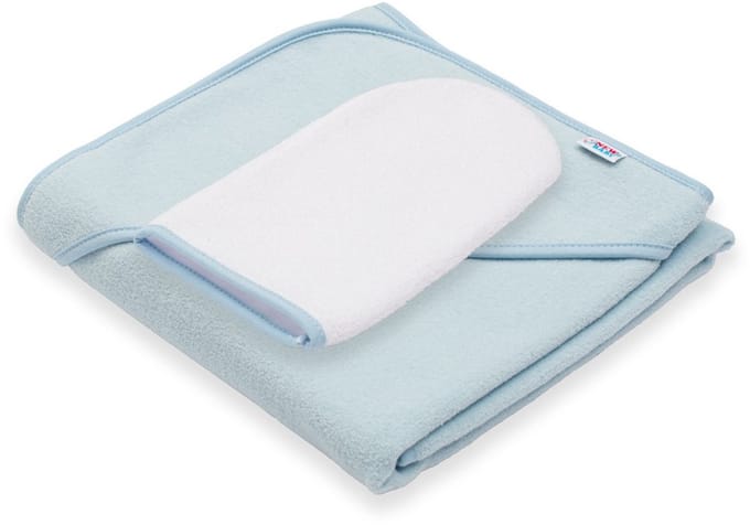 New Baby BASIC badcape met capuchon 80x80 cm blauw - Badponcho