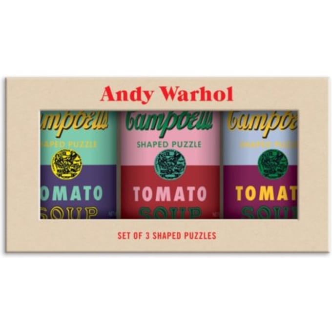 Andy Warhol Soup Cans Set Of 3 Shaped Puzzles In Tins - Andy Warhol