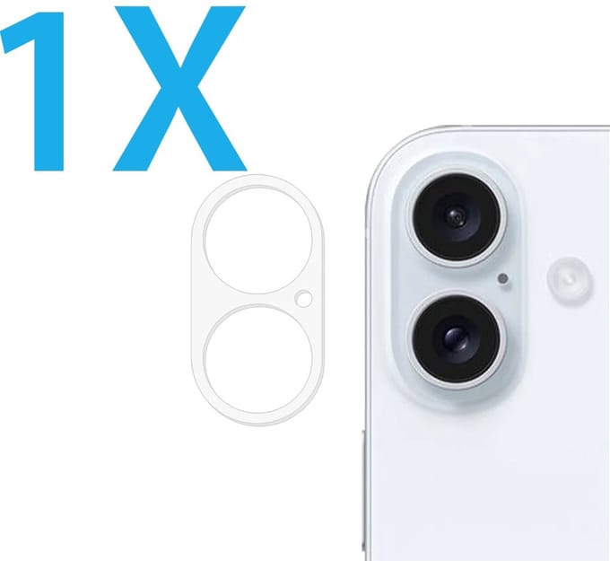 Camera lens Protector 1x Geschikt voor: iPhone 16 Plus - screen protector - glas - bescherm je camera - beschermglas - Transparant