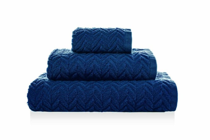 Sorema - Handdoek - Chevron - Denim- 50x100cm