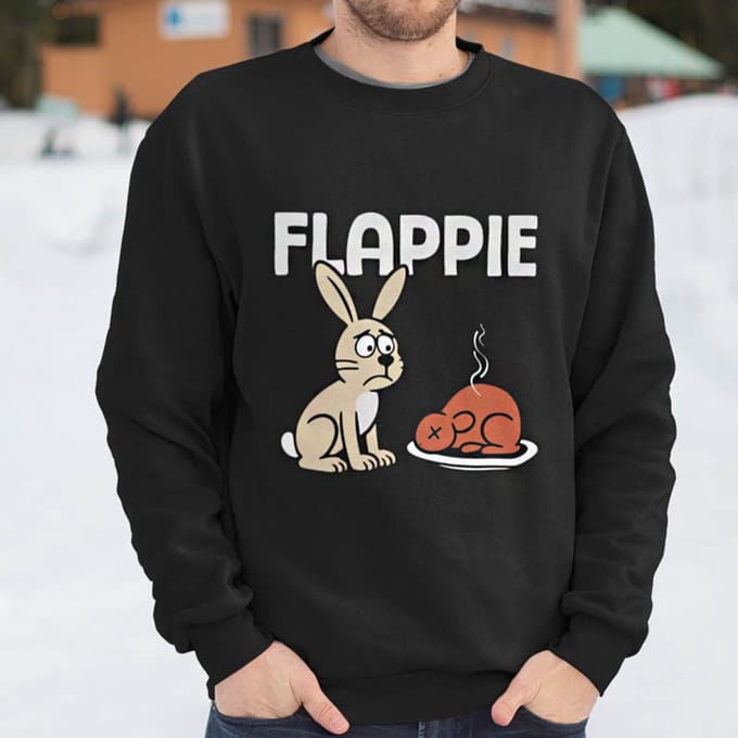Foute Kerst Trui Zwart Flappie XL