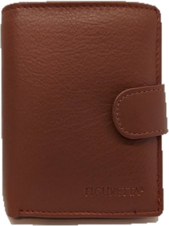 Figuretta Portemonnee Met Cardprotector Bruin Leer