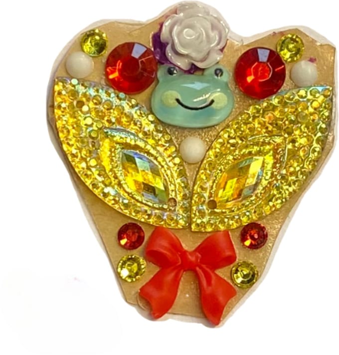 Face jewel/gezicht sticker - handmade - Oeteldonk - Carnaval - kikker