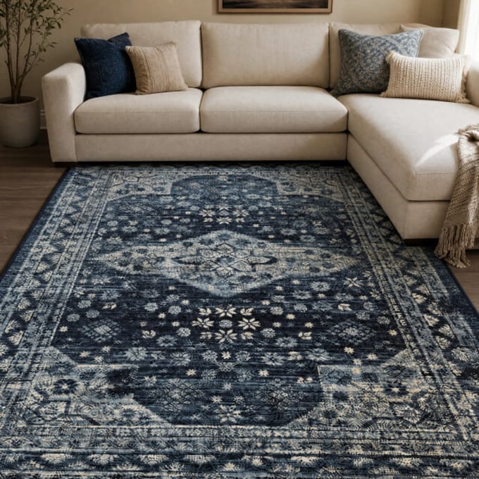 Muratap Vintage vloerkleed navy- 200x290 cm