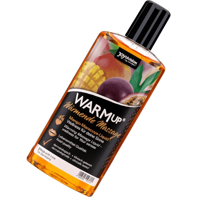 JOYDIVISION Warmup 150 ml massageliquid met fruitige mango-passievruchtgeur & -smaak I Warmte-effect