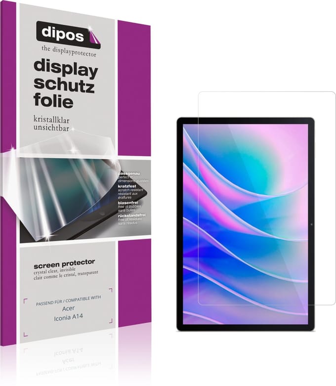 dipos – 2x Beschermfolie geschikt voor Acer Iconia A14 | Krasbestendige & heldere Screenprotector Ultra-Thin