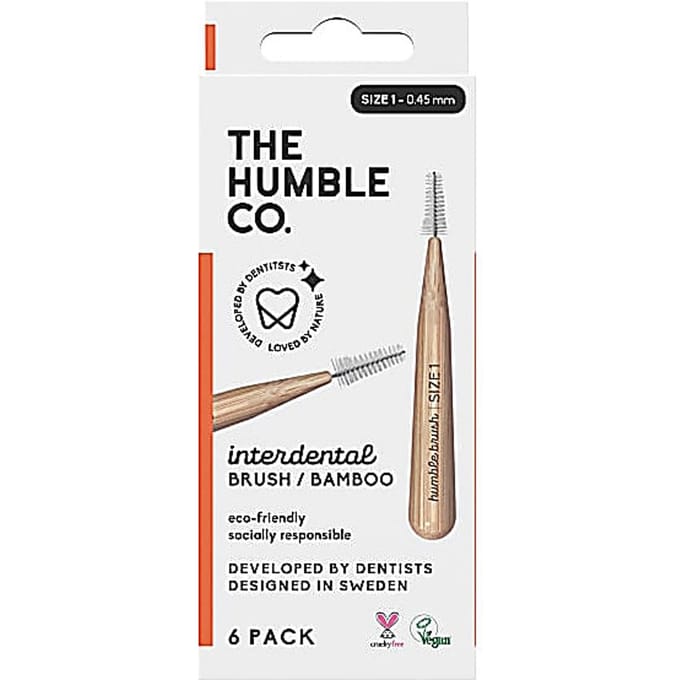 The Humble Co Interdental borstel 0.45 mm oranje 6 stuks
