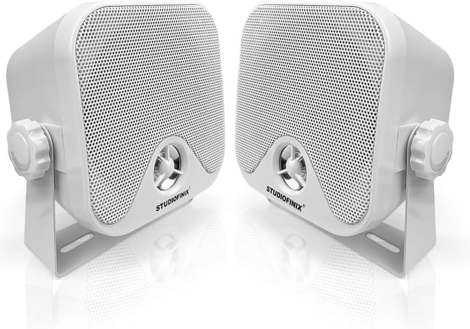 Maritieme Luidsprekers - Waterdichte Audio - Buiten Geluid - IP66 Waterdicht - 10.2cm - Wit