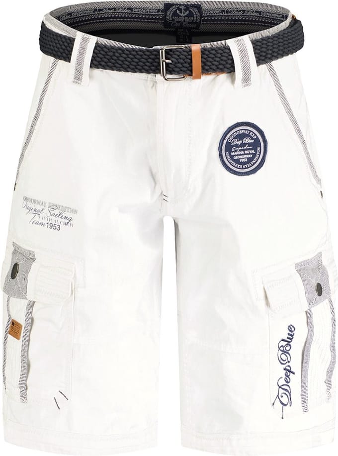 Geographical Norway Heren Bermuda Met Riem Paillette Wit - M