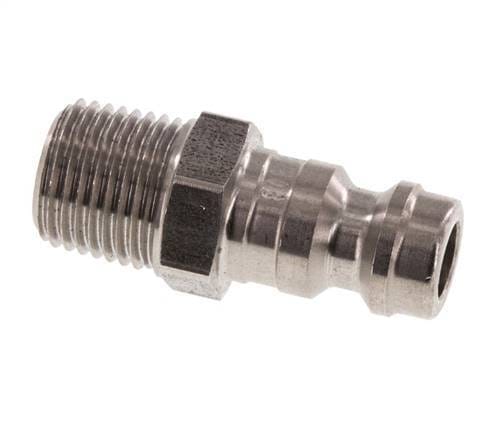 RVS DN 5 Luchtkoppeling Insteeknippel 1/8 inch NPT Buitendraad - CLP5-M-S-P-018N