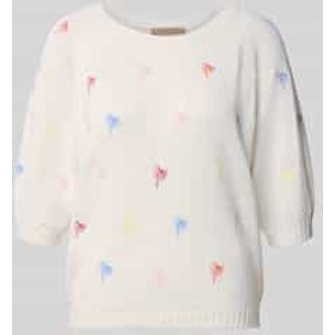 Pullover met raglanmouwen en motiefstitching