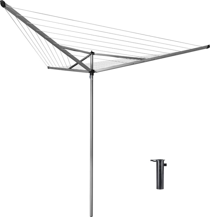 Brabantia Essential Droogmolen - met Betonanker - 30 m - Metallic Grey