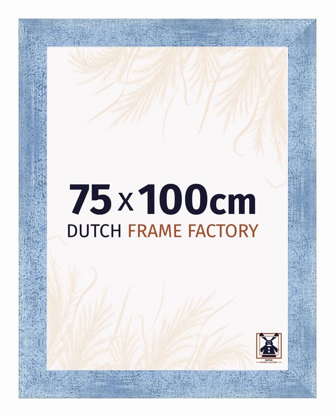 Fotolijst 75x100 cm - MDF - Helder Blauw Geveegd - Praag