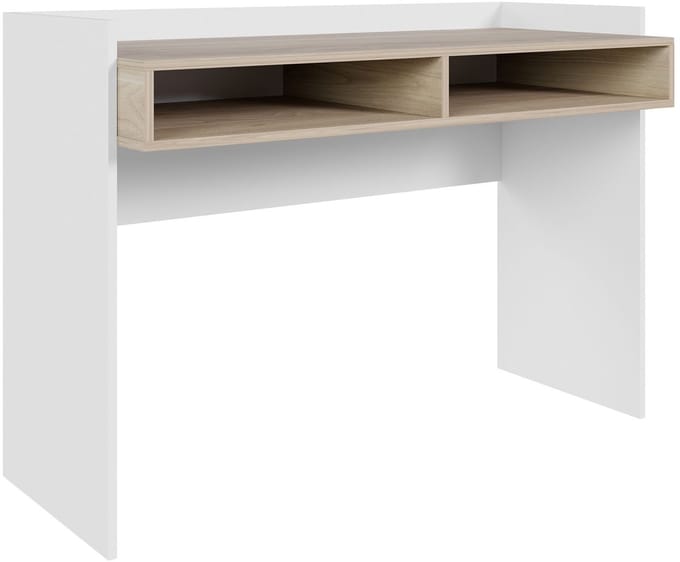 Selsey Tabise – Bureau met twee vakken, wit / notenlook, 120 × 53 cm