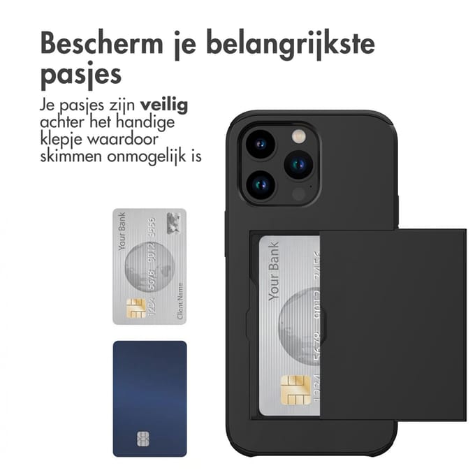 imoshion Hoesje met Pasjeshouder - Geschikt voor Apple iPhone 15 Pro Max - Zwart