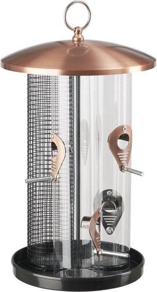 Muntel® Vogelvoederstation - Voedersilo - Voerbak - Toren - Koper - 3 Delig
