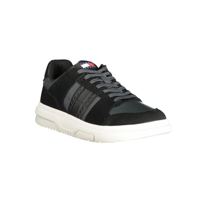 Tommy Hilfiger Zwarte Leren Heren Sneakers