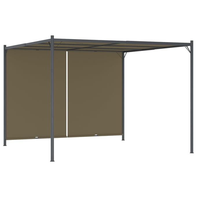 vidaXL - Pergola - met - uittrekbaar - dak - 180 - g/m² - 3x3 - m - taupe