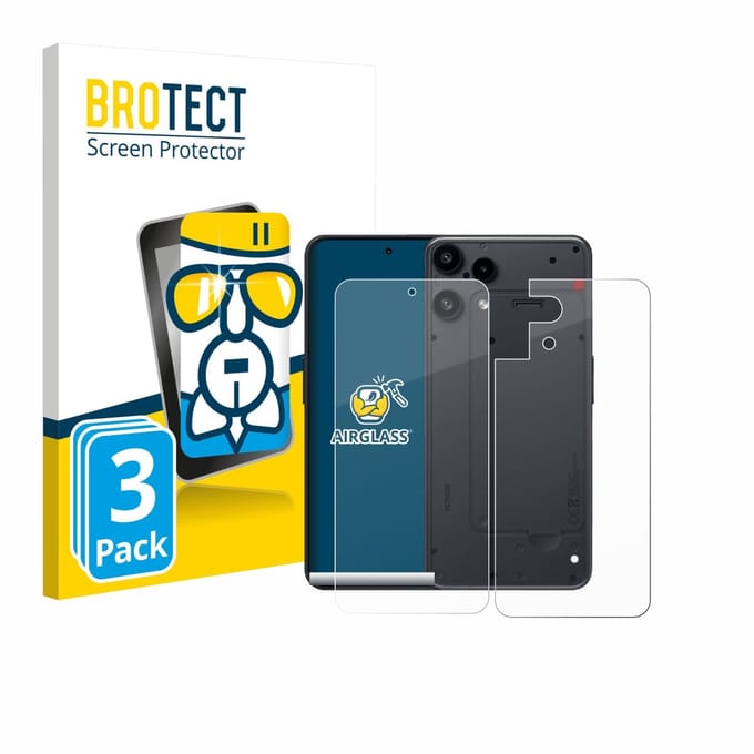 Screenprotector 3 Stuks voor Nothing Phone (3a) Lite (Voor+Achter) Beschermglas transparant
