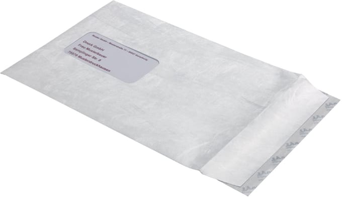 Tyvek akte-envelop C5, 16,2 x 22,9 cm, met venster, 55 g/m2, zelfklevend, wit, 100 st.