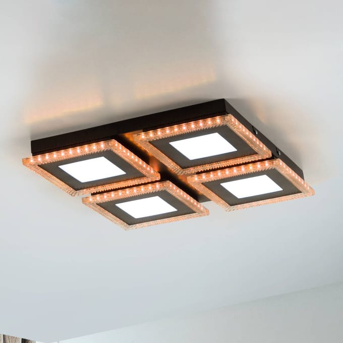 JUST LIGHT. GmbH LED plafondlamp Acri CCT RGB afstandsbed. 44x44cm