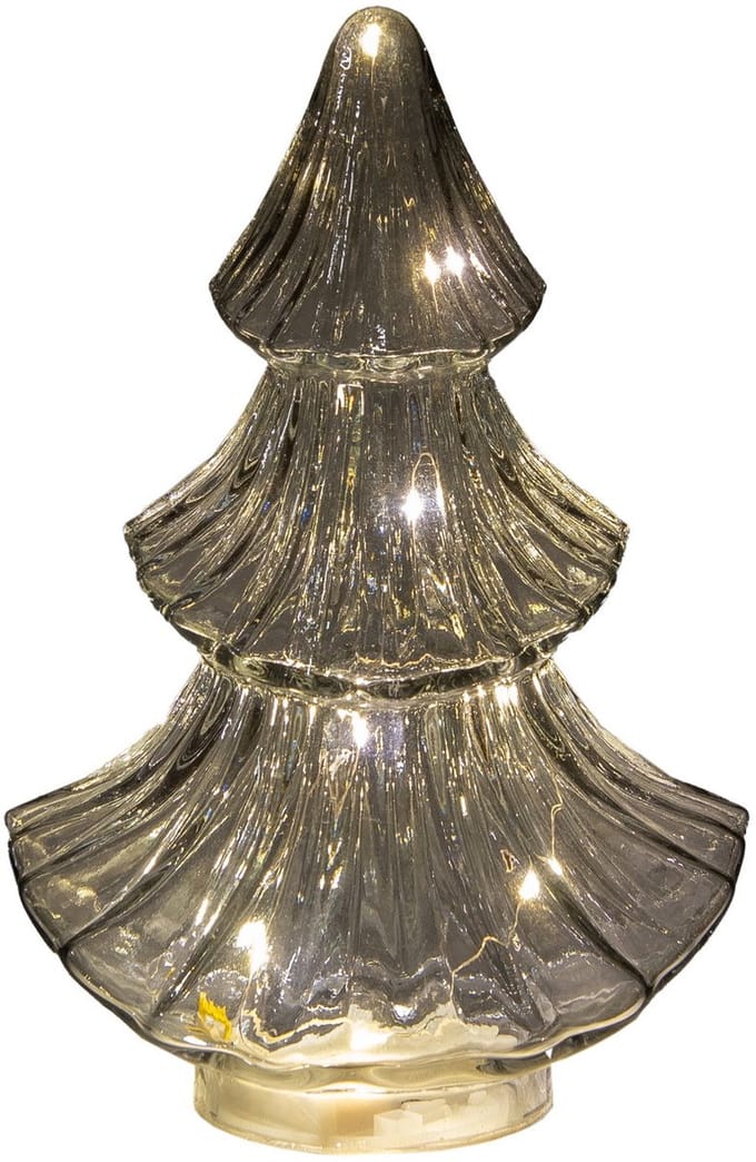 Annas collection - Boompje glas LED 15,5x9,5 cm grijs