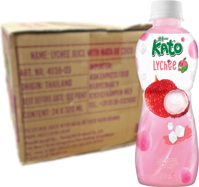 KATO - Lychee Drink with Nata De Coco - 24 X 320 ML - Voordeelverpakking