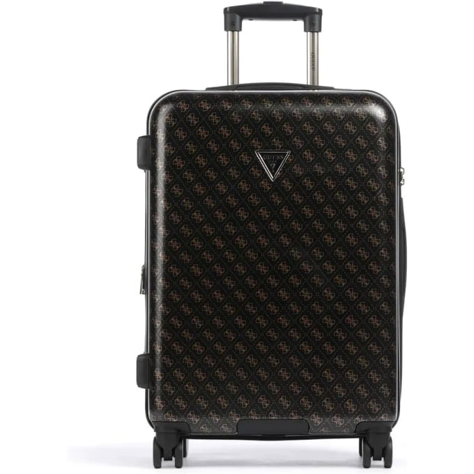 GUESS trolley Jesco 22 In 8-Wheeler Exp. Brown Logo zwart 64cm