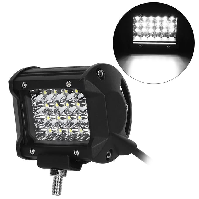 24 LED 4 Rijen 72W LED Voertuig Werklicht IP67 Waterdicht SUV Koplamp Stroboscoop gray
