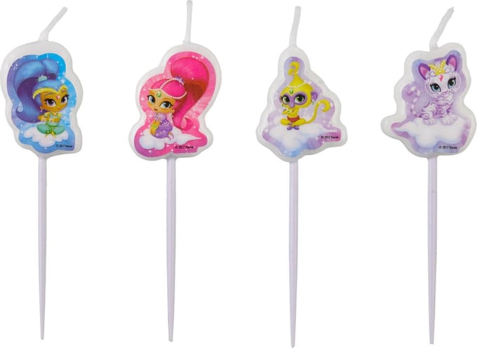 AMSCAN - 4 mini Shimmer + Shine kaarsjes - Decoratie > Taartdecoraties