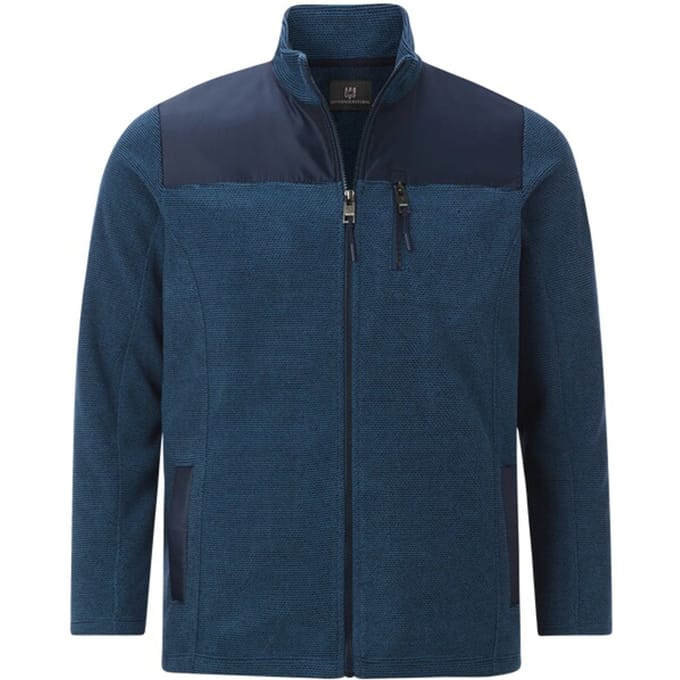 Jan Vanderstorm herren Fleecejack - 52/54 - blauw - Plus Size