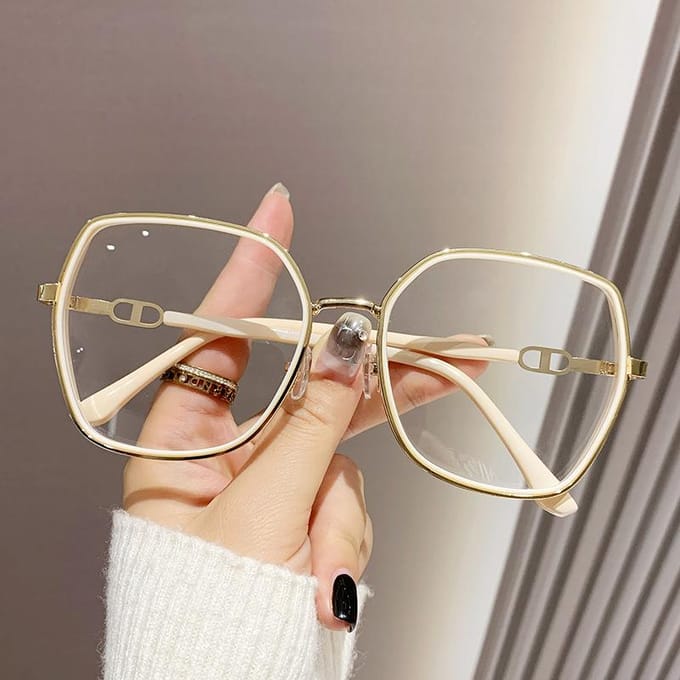 Lunettes de lecture vintage carrées en métal pailleté pour femmes, surdimensionnées, optiques, anti lumière bleue, lunettes de vue sur ordonnance 5