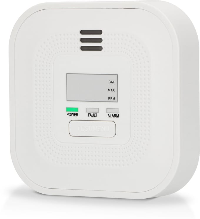 Alecto COA4010 Koolmonoxidemelder met 10 jaar Sensor en Display - Voldoet aan Europese norm EN50291 - Wit