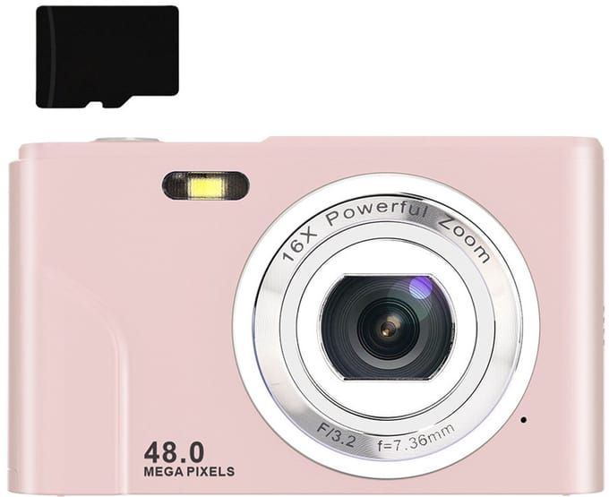 Digitale camera 48 MP, 1080p FHD, 16x zoom, 32GB geheugenkaart