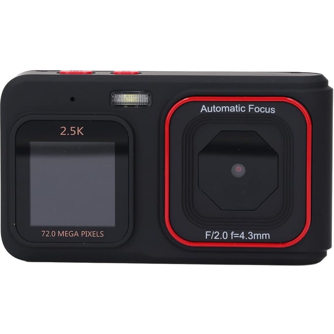Digitale Camera 72MP 2.5K Video Uitvoer Dubbel Scherm Compacte Camera 16x Zoom Autofocus Selfie Camera zwart
