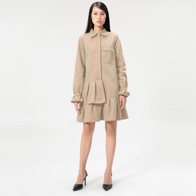 Safari-shirtjurk met lange mouwen