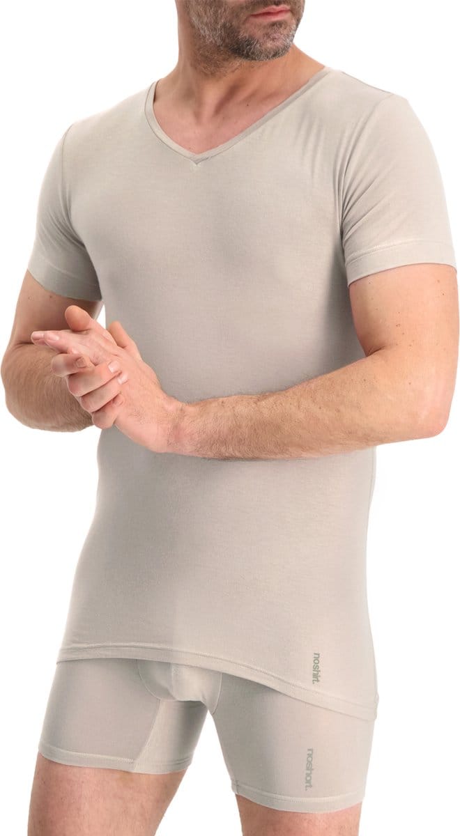 Noshirt Performance - Ondershirt - Reguliere V-hals - Tencel - Invisible Khaki - XL