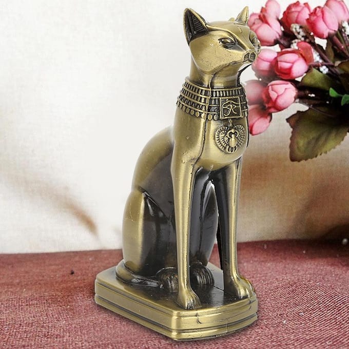 Metalen Oud-Egyptisch Kattenbeeldje Model Huisinrichting Ornamenten Desktop Decor black