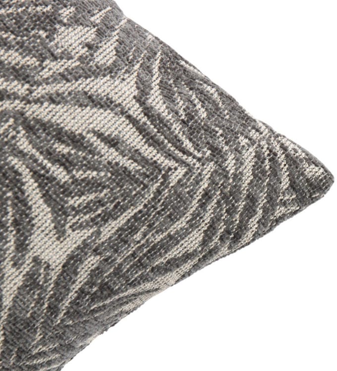 Kussen Jacquard bladeren grijs 45x45cm